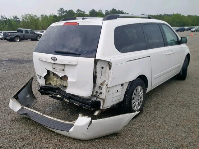 KNDMG4C73C6421354 - 2012 KIA SEDONA LX WHITE photo 4