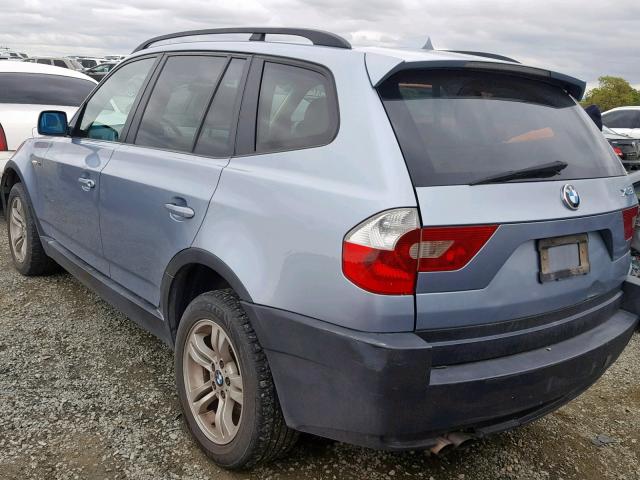 WBXPA93455WD19435 - 2005 BMW X3 3.0I BLUE photo 3