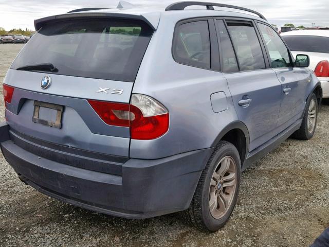 WBXPA93455WD19435 - 2005 BMW X3 3.0I BLUE photo 4