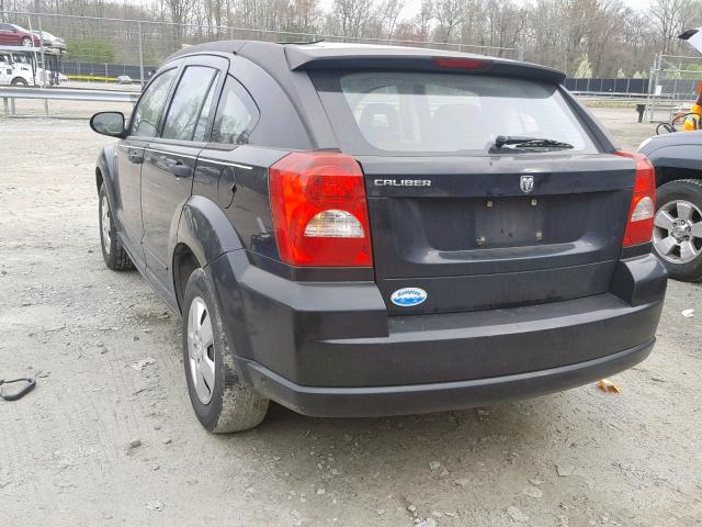 1B3HB28B77D549584 - 2007 DODGE CALIBER BLACK photo 3