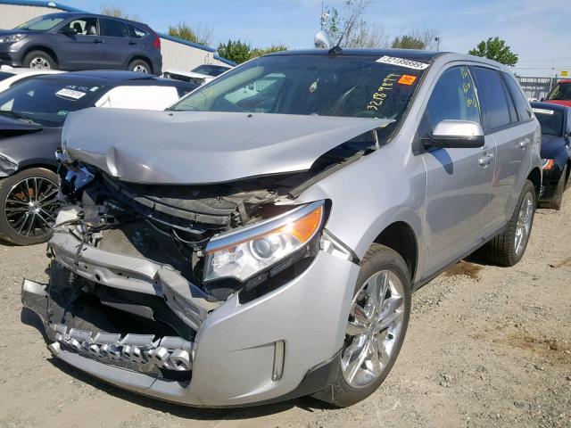 2FMDK3JC4DBE34735 - 2013 FORD EDGE SEL SILVER photo 2