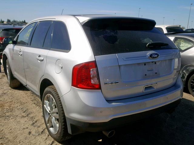 2FMDK3JC4DBE34735 - 2013 FORD EDGE SEL SILVER photo 3