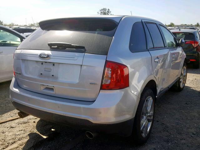 2FMDK3JC4DBE34735 - 2013 FORD EDGE SEL SILVER photo 4