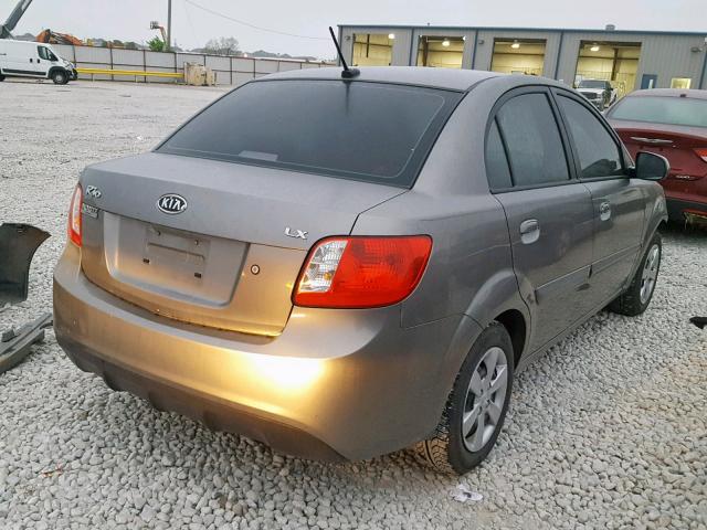 KNADH4A37A6658775 - 2010 KIA RIO LX GRAY photo 4