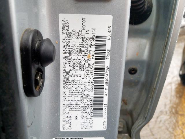 3TMLU42N95M002691 - 2005 TOYOTA TACOMA DOUBLE CAB  照片 10