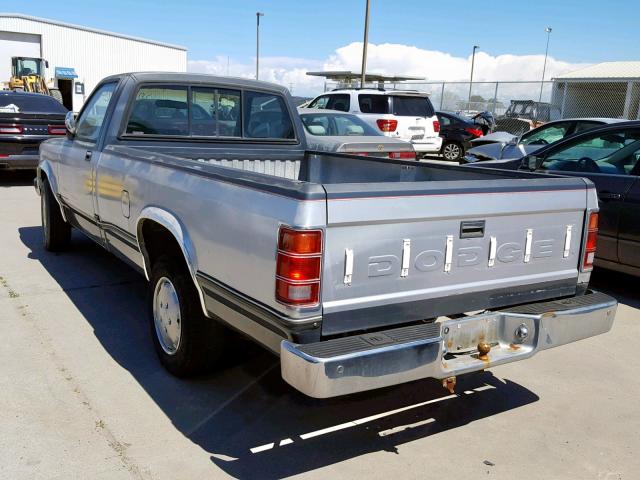 1B7GN14M9HS499769 - 1987 DODGE DAKOTA GRAY photo 3