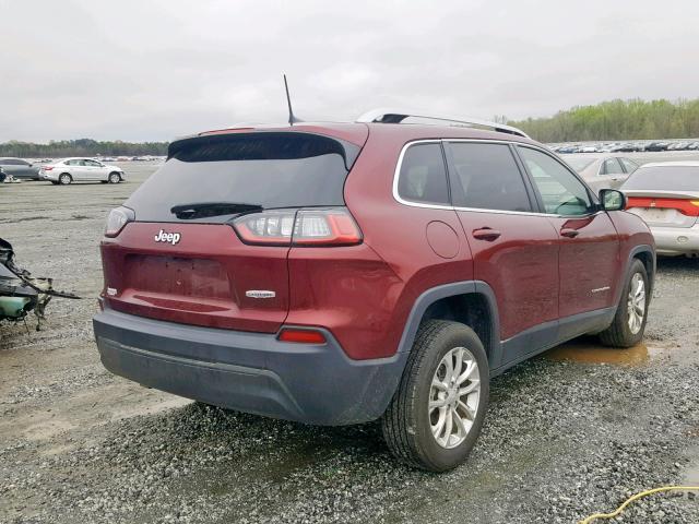 1C4PJLCB2KD120033 - 2019 JEEP CHEROKEE L BURGUNDY photo 4