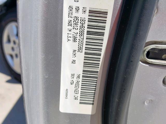 1B3HB28B67D555862 - 2007 DODGE CALIBER SILVER photo 10