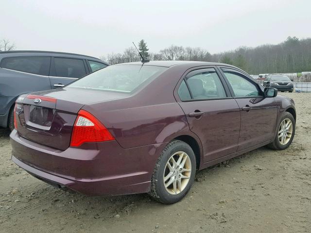 3FAHP0GA9CR404146 - 2012 FORD FUSION S RED photo 4