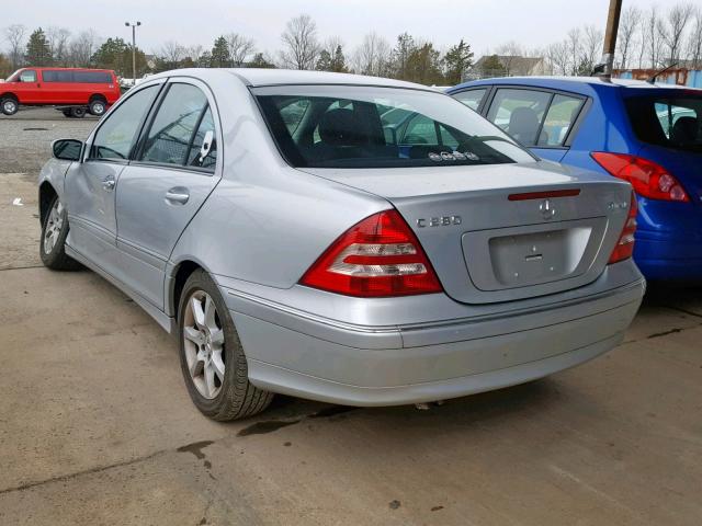 WDBRF92H37F909904 - 2007 MERCEDES-BENZ C 280 4MAT SILVER photo 3