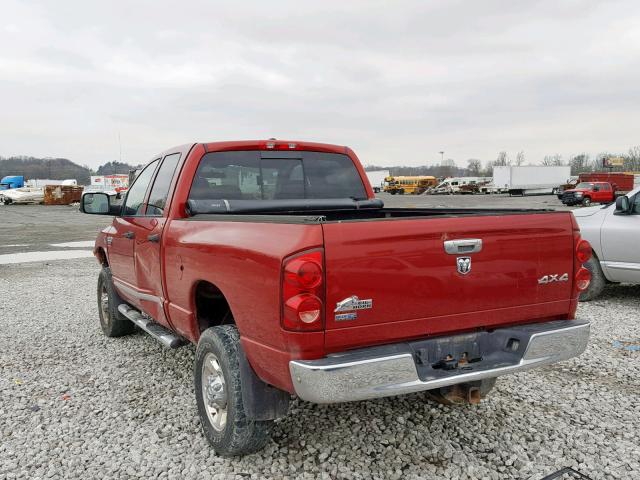 3D7KS28A38G213629 - 2008 DODGE RAM 2500 S RED photo 3