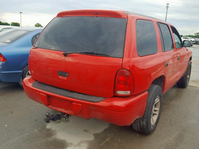 1D4HR38NX3F564608 - 2003 DODGE DURANGO SP RED photo 4