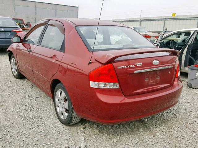 KNAFE221695658397 - 2009 KIA SPECTRA EX RED photo 3