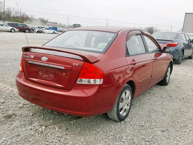 KNAFE221695658397 - 2009 KIA SPECTRA EX RED photo 4