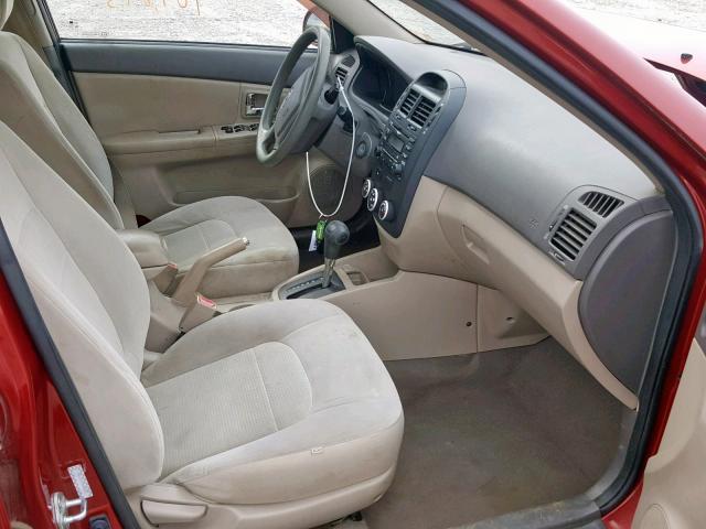 KNAFE221695658397 - 2009 KIA SPECTRA EX RED photo 5