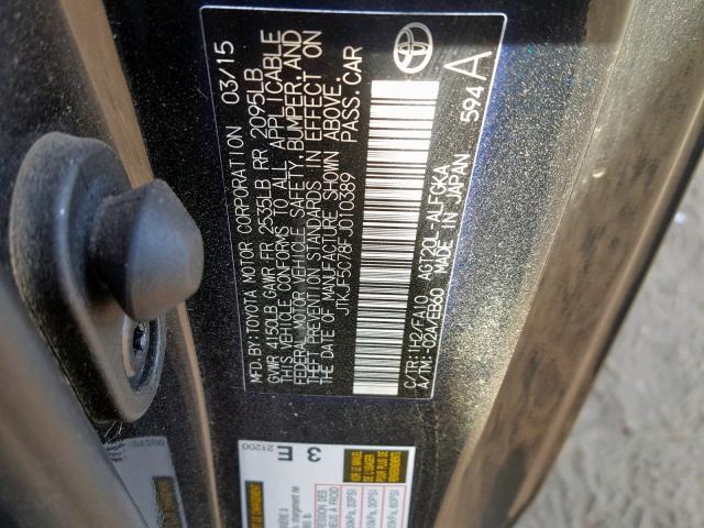 JTKJF5C78FJ010389 - 2015 TOYOTA SCION TC 黑色 照片 10