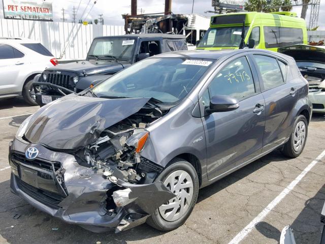 JTDKDTB34G1128722 - 2016 TOYOTA PRIUS C GRAY photo 2