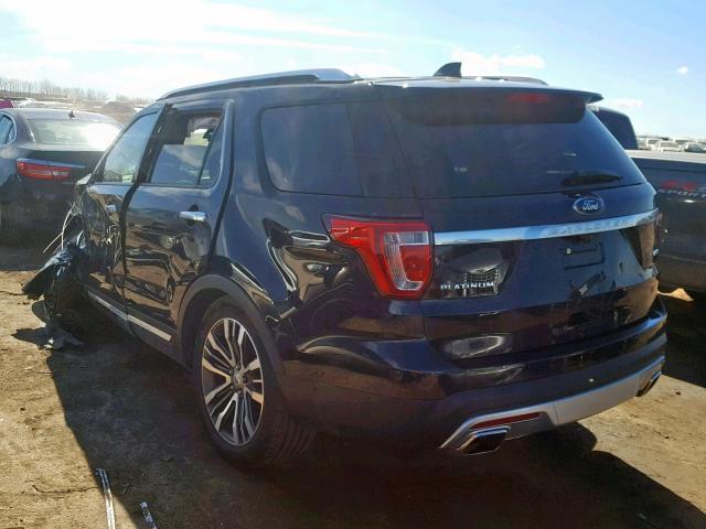 1FM5K8HT4GGC70312 - 2016 FORD EXPLORER P BLACK photo 3