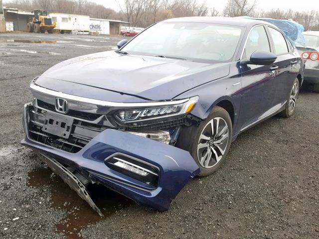 1HGCV3F54JA007145 - 2018 HONDA ACCORD HYB BLUE photo 2