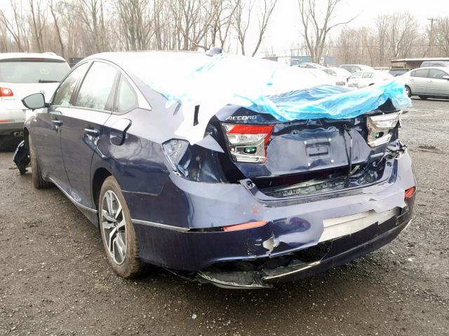 1HGCV3F54JA007145 - 2018 HONDA ACCORD HYB BLUE photo 3