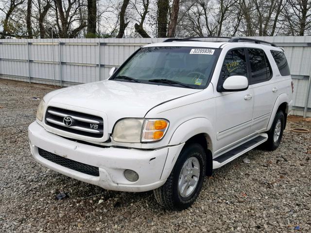 5TDZT38A41S005214 - 2001 TOYOTA SEQUOIA LI WHITE photo 2