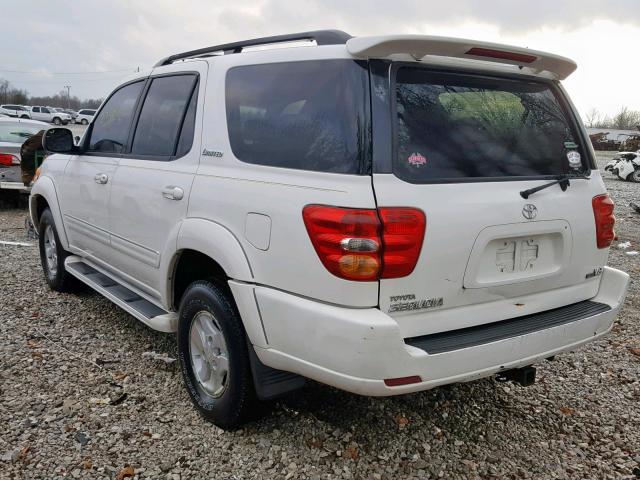 5TDZT38A41S005214 - 2001 TOYOTA SEQUOIA LI WHITE photo 3