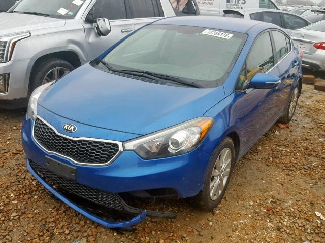 KNAFX4A89E5058245 - 2014 KIA FORTE EX BLUE photo 2