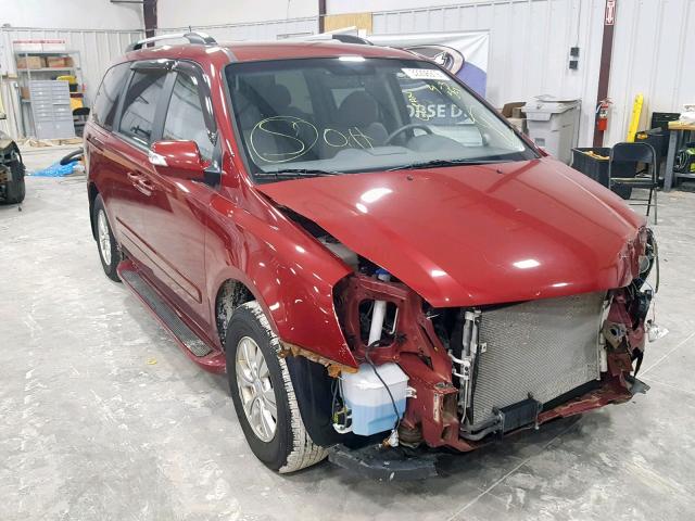 KNDMG4C71B6381323 - 2011 KIA SEDONA LX RED photo 1