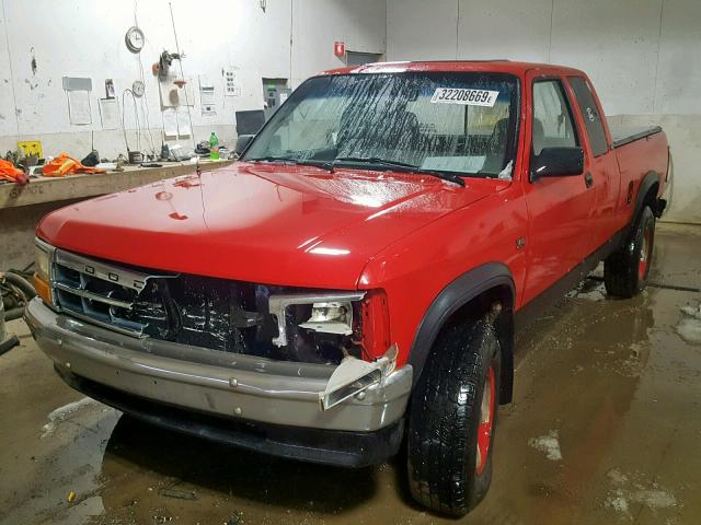 1B7GG23Y8SS262038 - 1995 DODGE DAKOTA RED photo 2