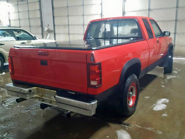 1B7GG23Y8SS262038 - 1995 DODGE DAKOTA RED photo 4