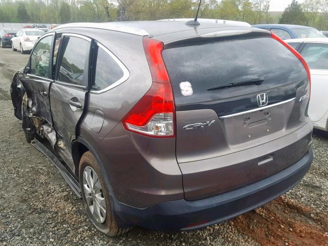 5J6RM4H73CL000172 - 2012 HONDA CR-V EXL CHARCOAL photo 3