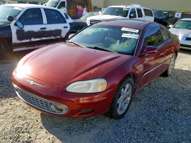 4C3AG52H81E097861 - 2001 CHRYSLER SEBRING LX RED photo 2