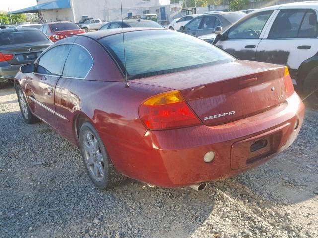 4C3AG52H81E097861 - 2001 CHRYSLER SEBRING LX RED photo 3