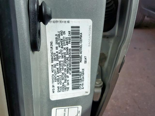 4T1BE32K03U253046 - 2003 TOYOTA CAMRY LE SILVER photo 10