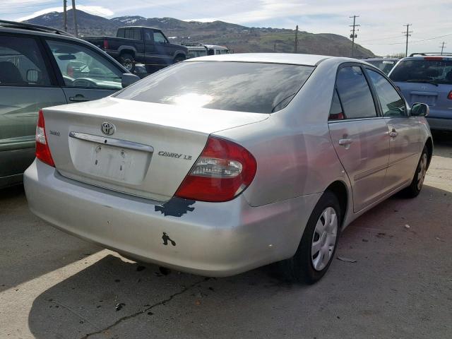 4T1BE32K03U253046 - 2003 TOYOTA CAMRY LE SILVER photo 4