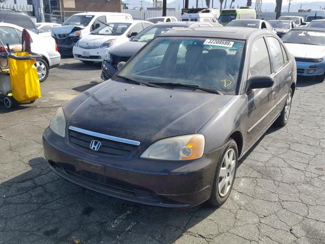 2HGES26771H604420 - 2001 HONDA CIVIC EX BLACK photo 2