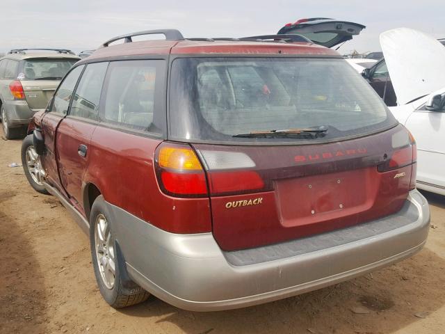 4S3BH675X37616127 - 2003 SUBARU LEGACY OUT MAROON photo 3