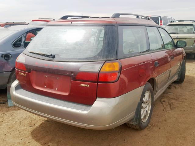 4S3BH675X37616127 - 2003 SUBARU LEGACY OUT MAROON photo 4