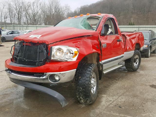 3D7KS26A77G795283 - 2007 DODGE RAM 2500 S RED photo 2