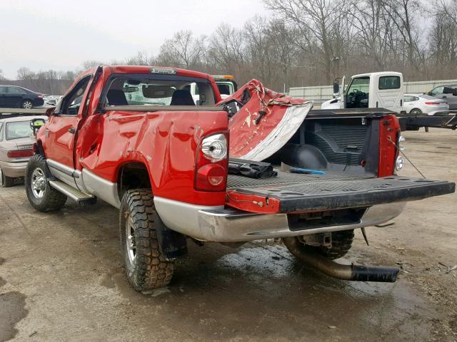 3D7KS26A77G795283 - 2007 DODGE RAM 2500 S RED photo 3