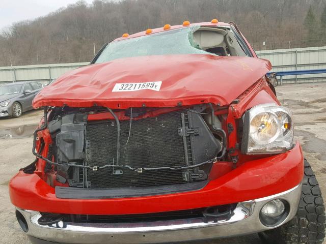 3D7KS26A77G795283 - 2007 DODGE RAM 2500 S RED photo 7