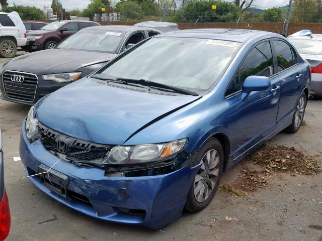 2HGFA16969H501438 - 2009 HONDA CIVIC EXL BLUE photo 2