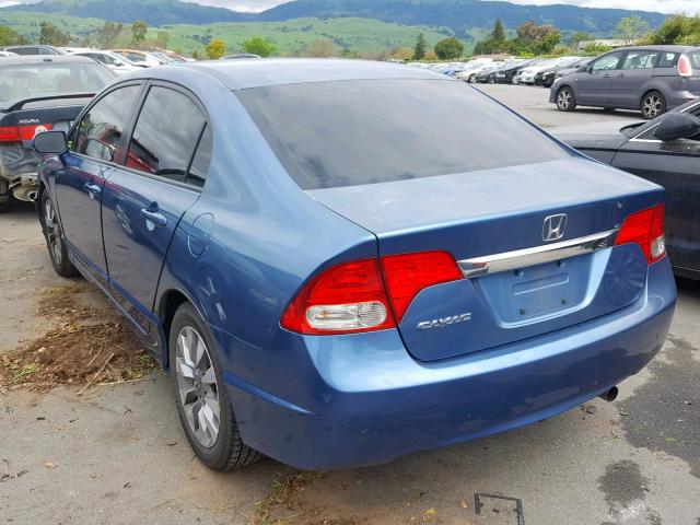 2HGFA16969H501438 - 2009 HONDA CIVIC EXL BLUE photo 3