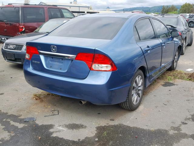 2HGFA16969H501438 - 2009 HONDA CIVIC EXL BLUE photo 4