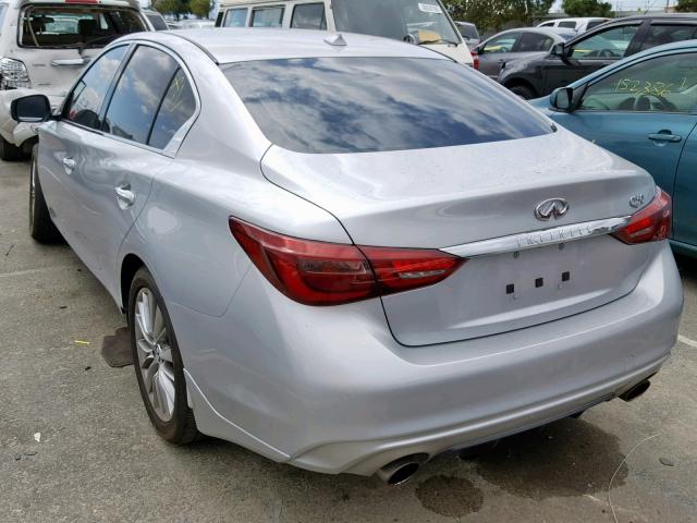 JN1EV7AP0JM350947 - 2018 INFINITI Q50 LUXE SILVER photo 3