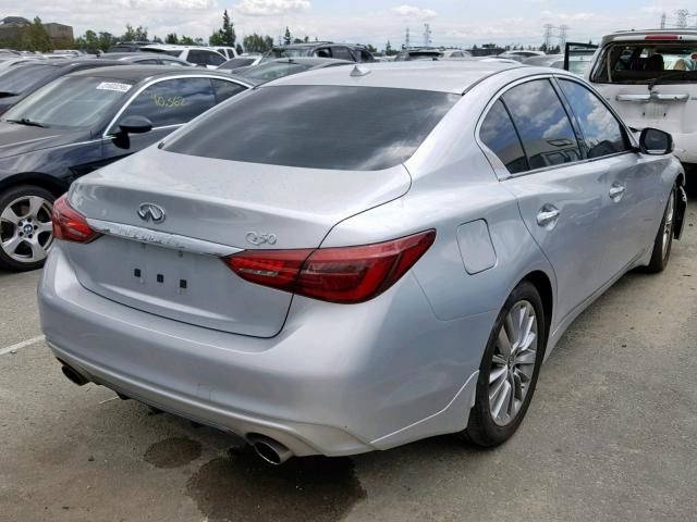 JN1EV7AP0JM350947 - 2018 INFINITI Q50 LUXE SILVER photo 4