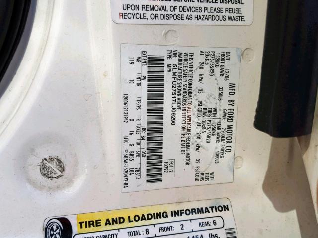 5LMFU27517LJ09290 - 2007 LINCOLN NAVIGATOR Ağ foto 10