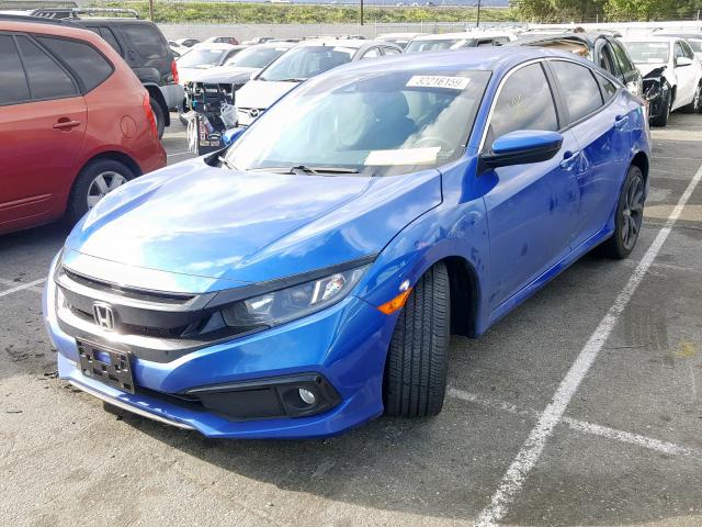 19XFC2F89KE201190 - 2019 HONDA CIVIC SPOR BLUE photo 2