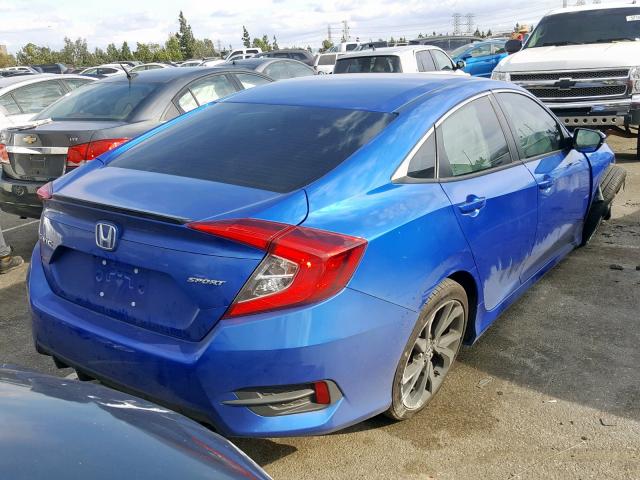 19XFC2F89KE201190 - 2019 HONDA CIVIC SPOR BLUE photo 4