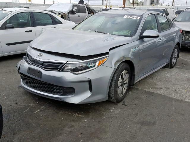 KNAGT4LE3H5016550 - 2017 KIA OPTIMA HYB TURQUOISE photo 2